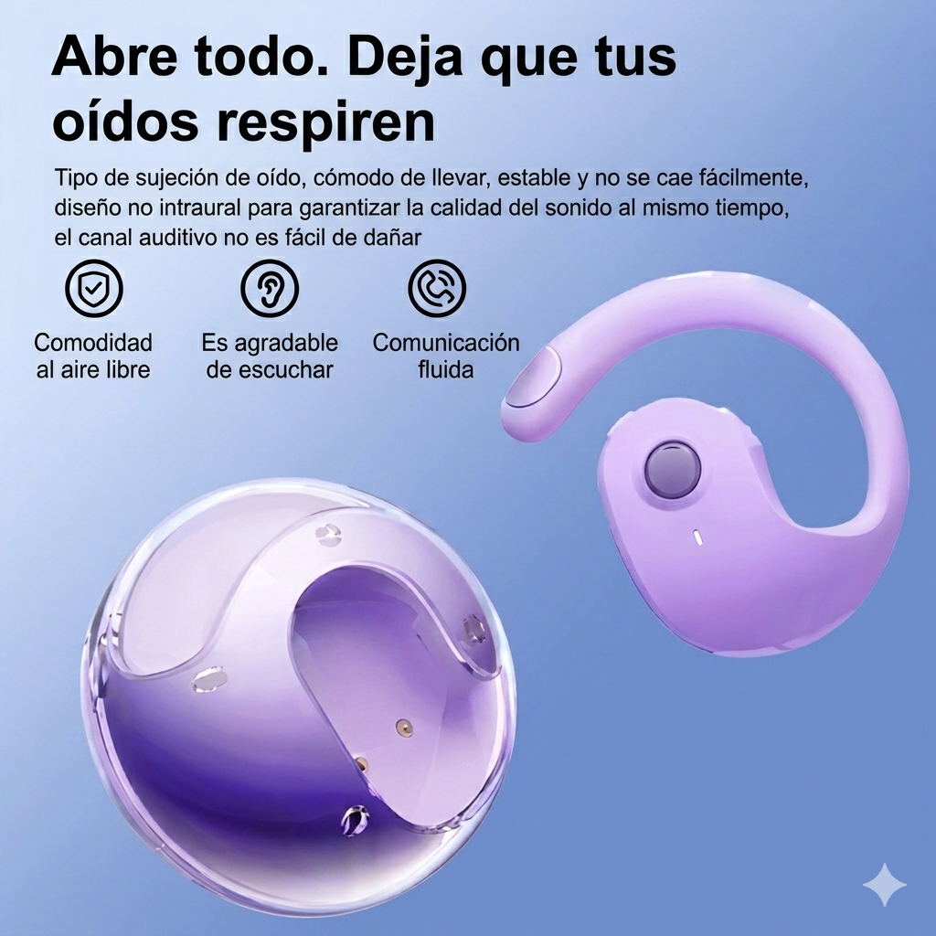 Audífonos vía Bluetooth.