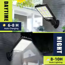 Lámpara recargable con energía solar y sensor de calor humano.